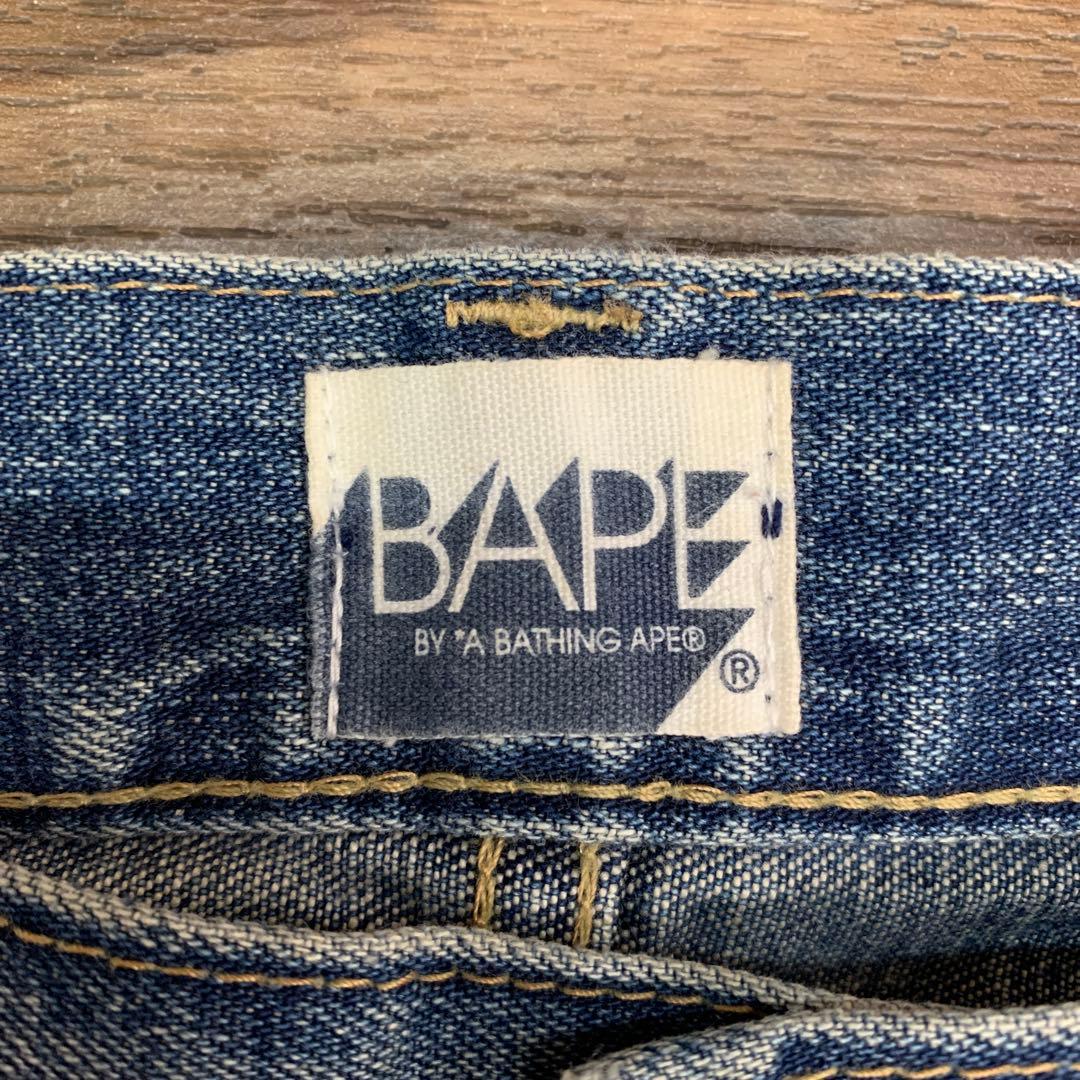 中古 A BATHING APE ペイントデニムパンツ