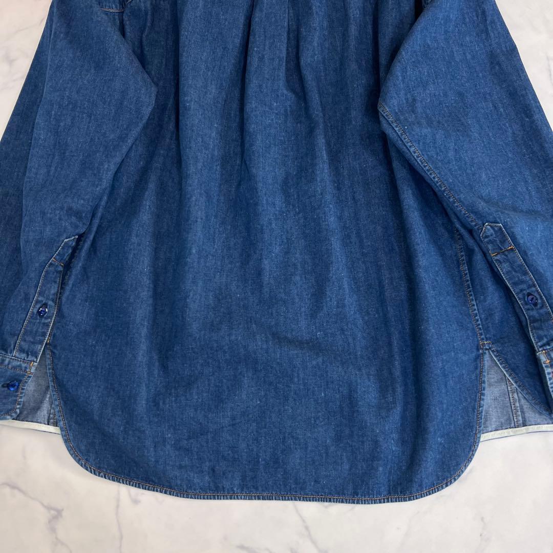 Drawer ドゥロワー CAPSULE デニム リボン ブラウス インディゴ