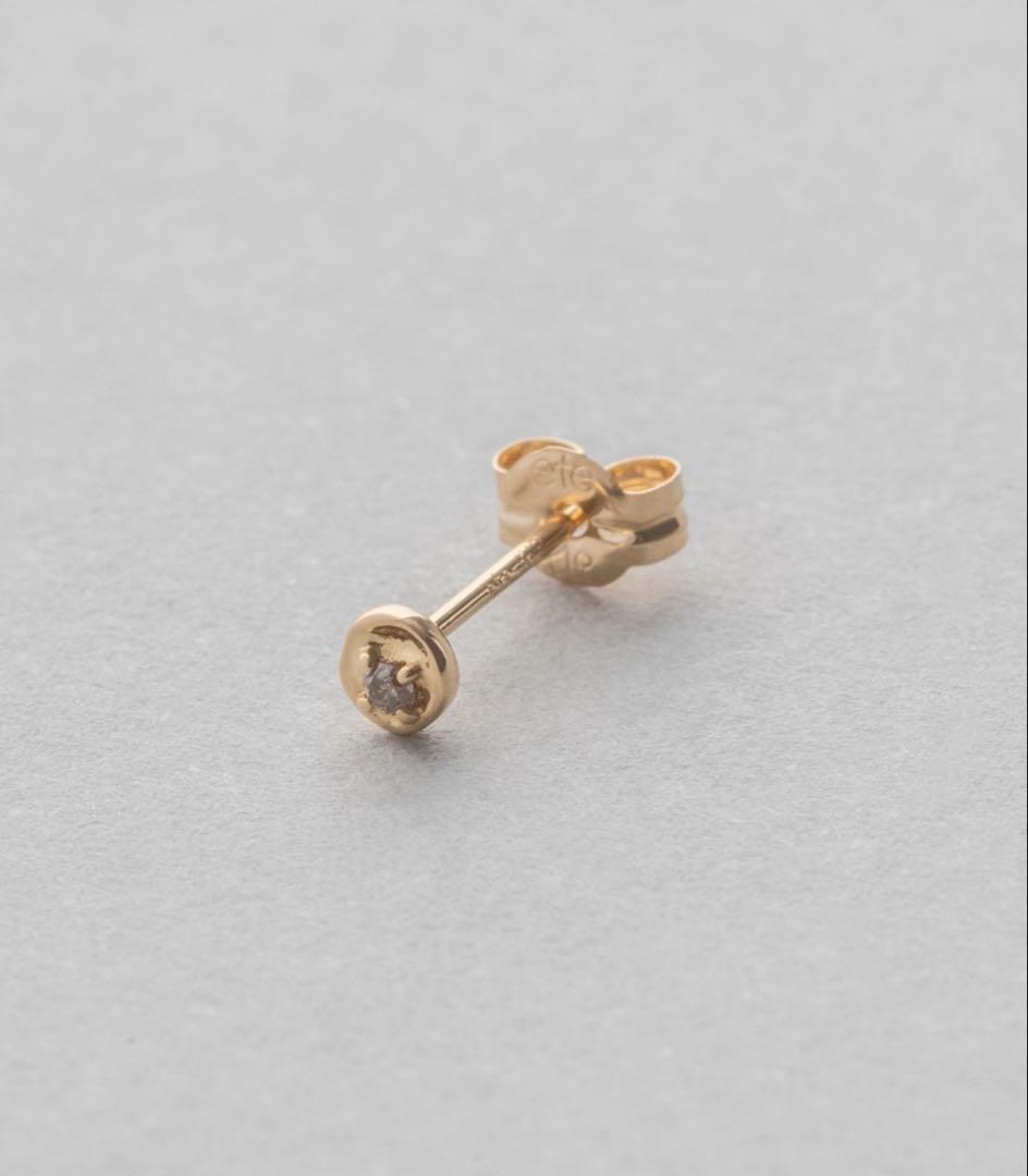 ete エテ K18YG ピース ブラウンダイヤモンド サークル ピアス
