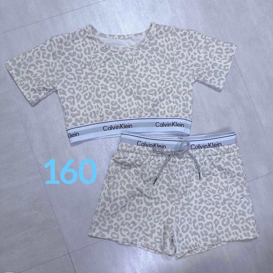 桃 カルバンクライン   子供服 レオパード セット