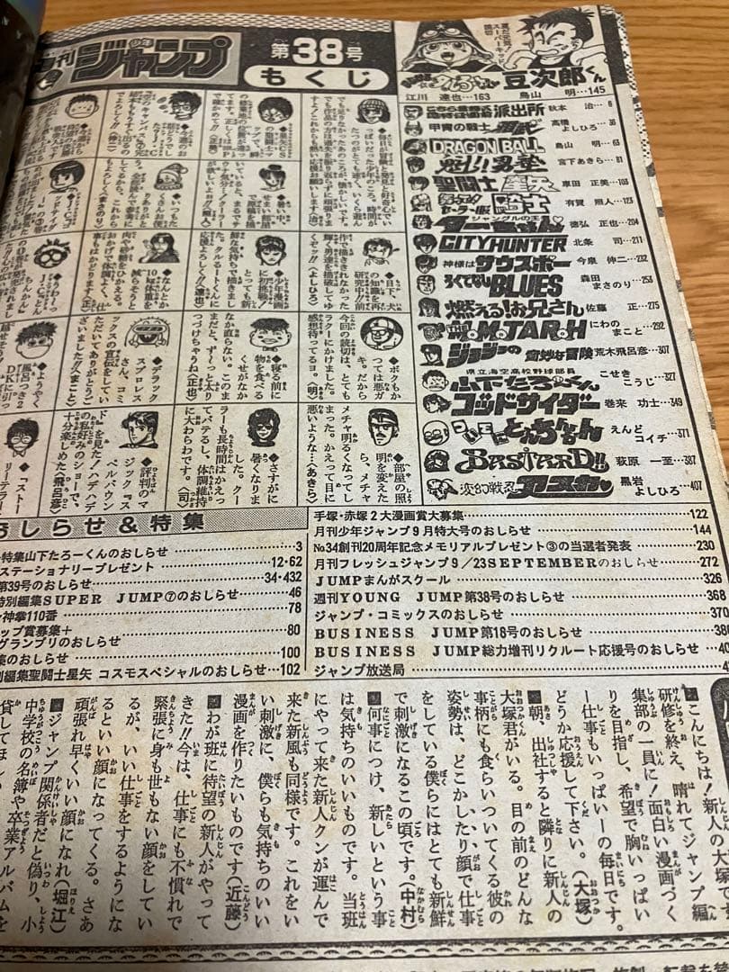 週刊少年ジャンプ　1988年　No.38 8月29日号　465万部達成特大号