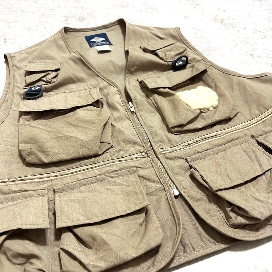 90's Columbia コロンビア フィッシングベスト 釣り 紺タグ