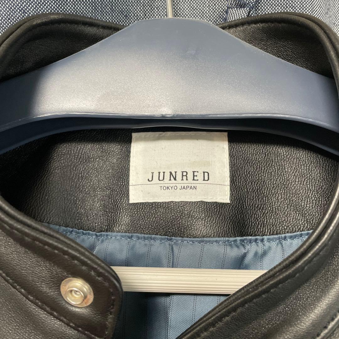 JUNRED ラムレザーシングルライダースジャケット