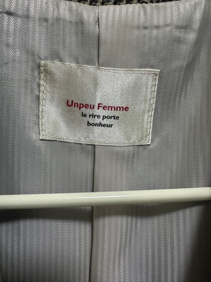 美品　アンプーファム Unpeu Femme チェック柄ダブルブレストジャケット