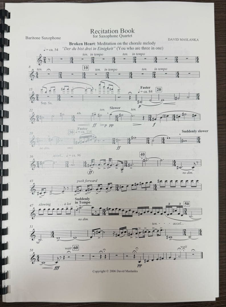 い*ぃ様 【超美品・書き込みなし】 サクソフォン4重奏：レシテーションブック(マ