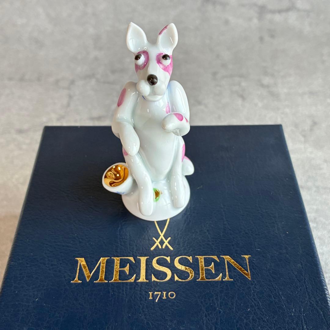 【極美品・箱付】マイセン ミニ干支 手びねり人形 戌（イヌ）ピンク
