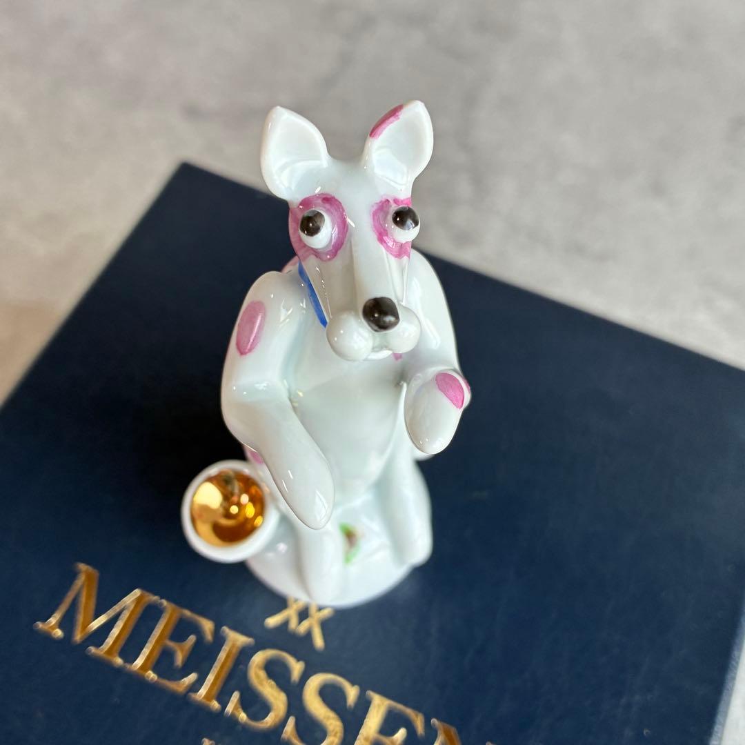 【極美品・箱付】マイセン ミニ干支 手びねり人形 戌（イヌ）ピンク