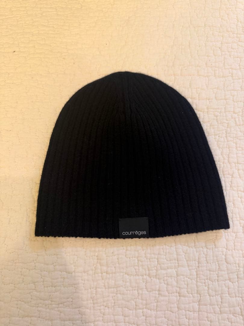 Courrèges クレージュ　ニット帽　ビーニー ブラック