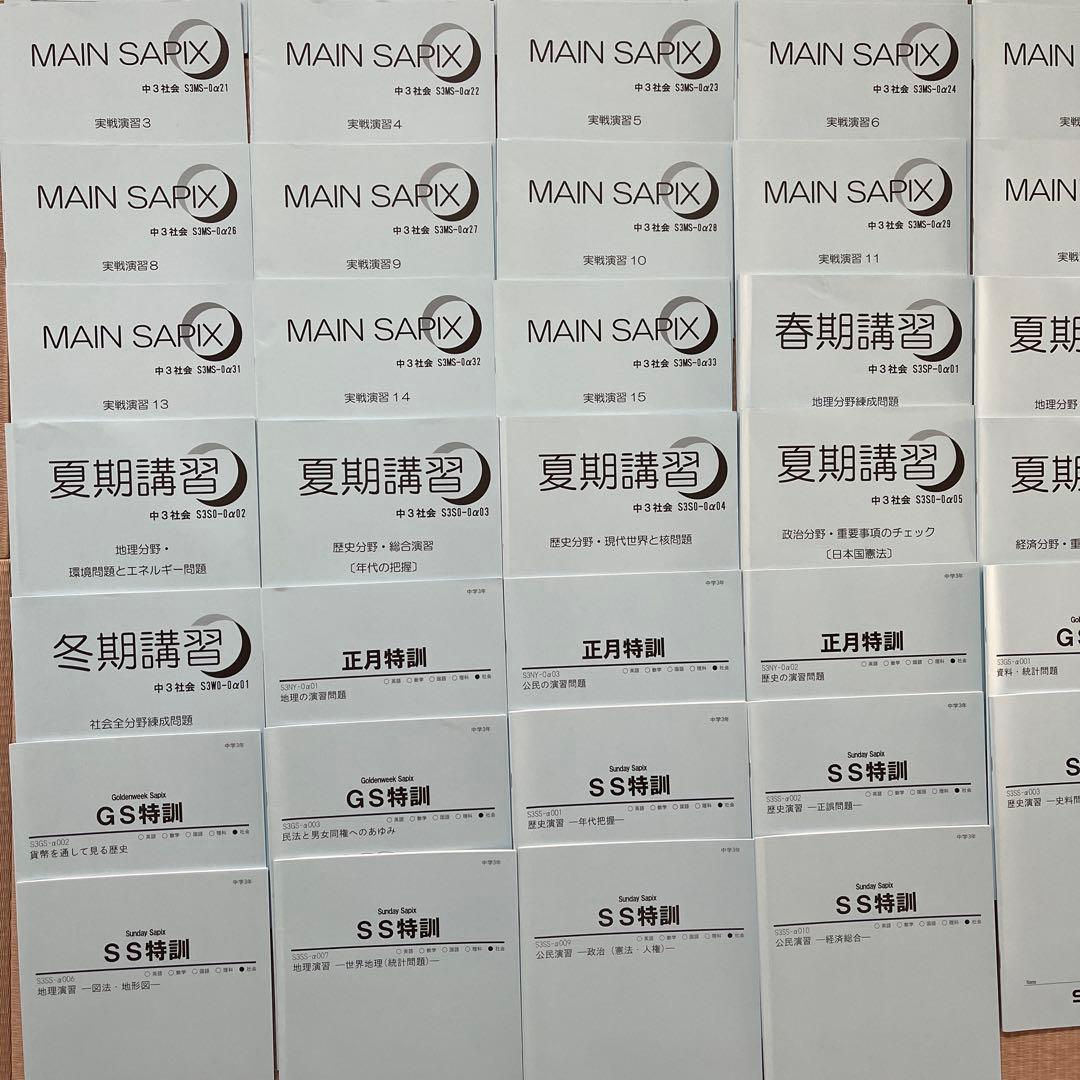 MAIN SAPIX 中学3年 社会