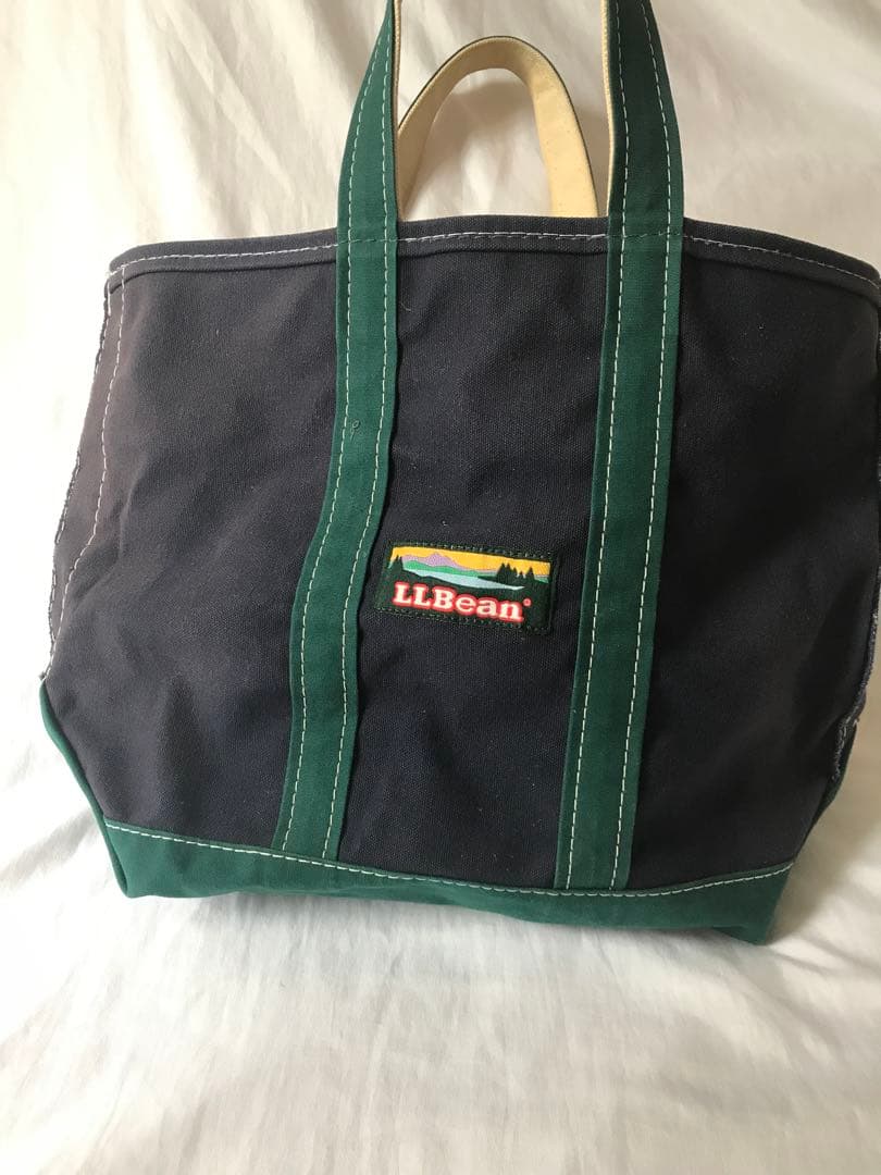LLBean キャンバス トートバッグ ネイビー/グリーン