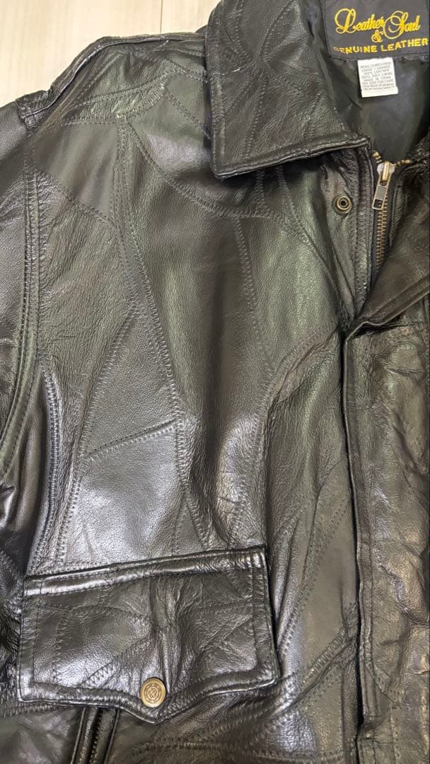 ビンテージ　古着　本革　leather&soul ツギハギ　レザージャケット