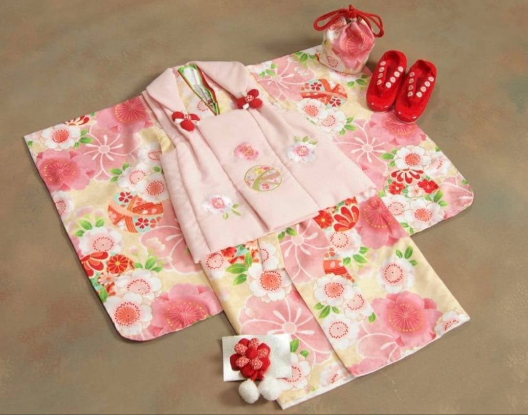 子供用 七五三 着物セット ピンク 花柄