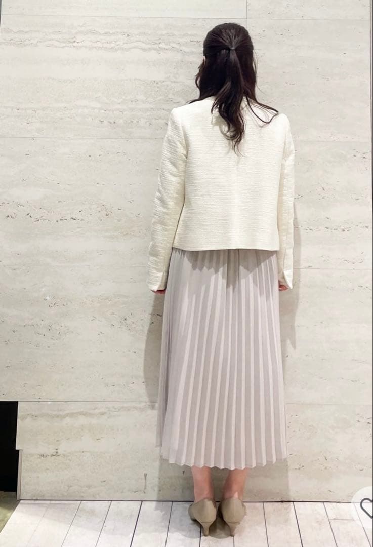 【美品】オペークドットクリップ　ジョーゼットプリーツワンピース　Ｍ