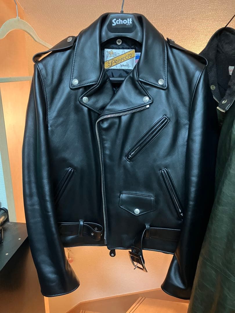 Schott ダブルライダースジャケット 618 40 ブラック