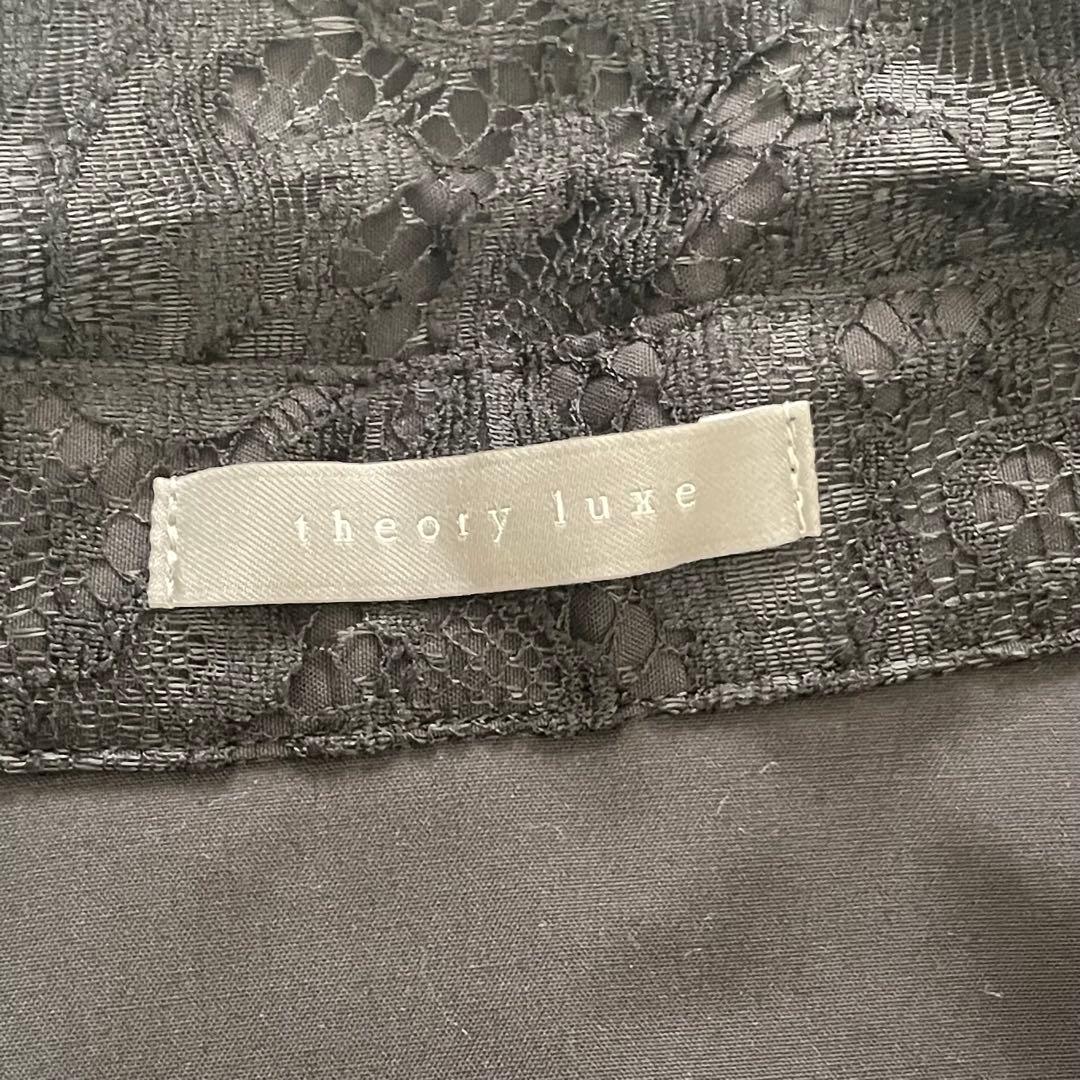 24SS✨極美品✨セオリーリュクス レース使い オーバーサイズ シャツ ブラック