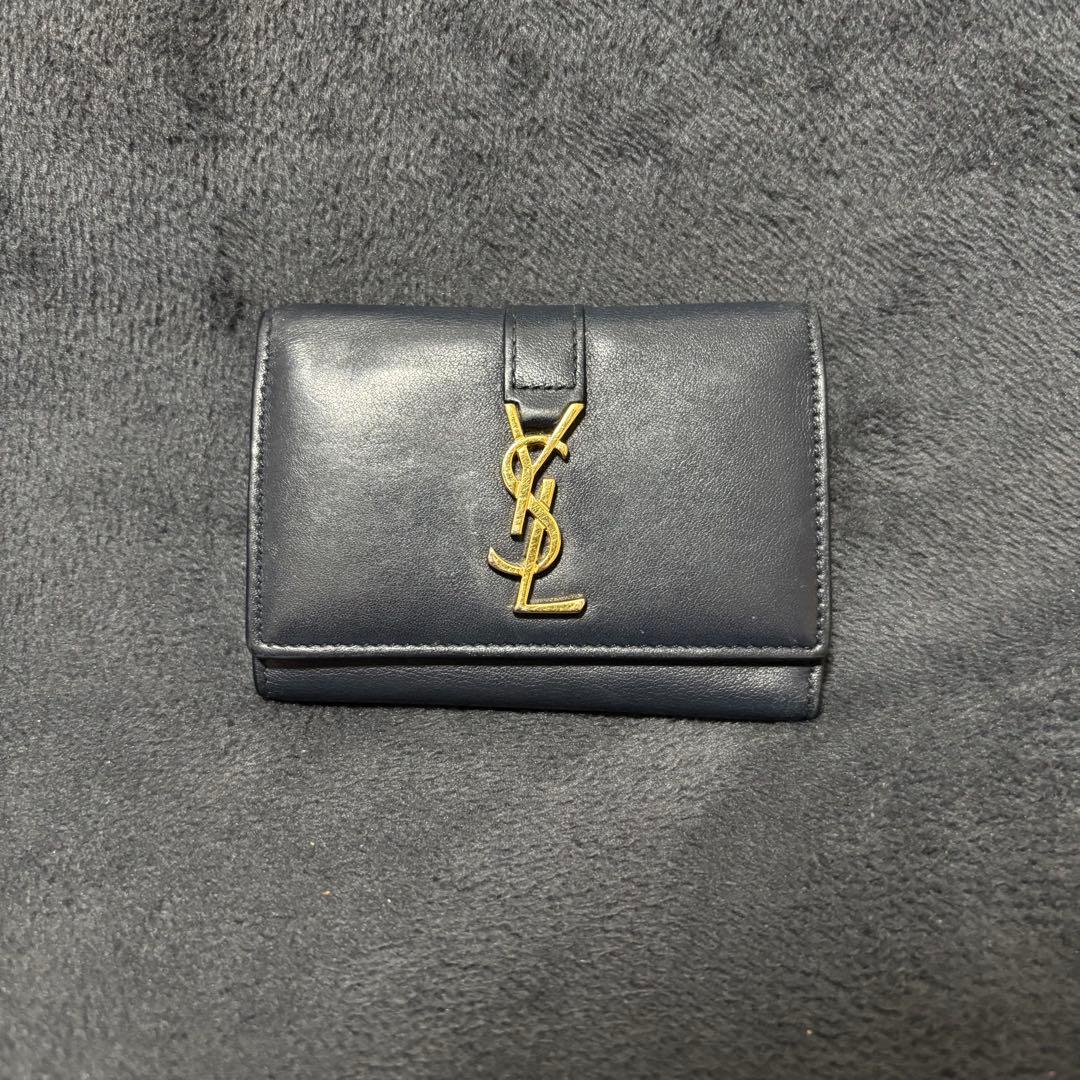 ysl サンローラン　キーケース　ブラック　ロゴ