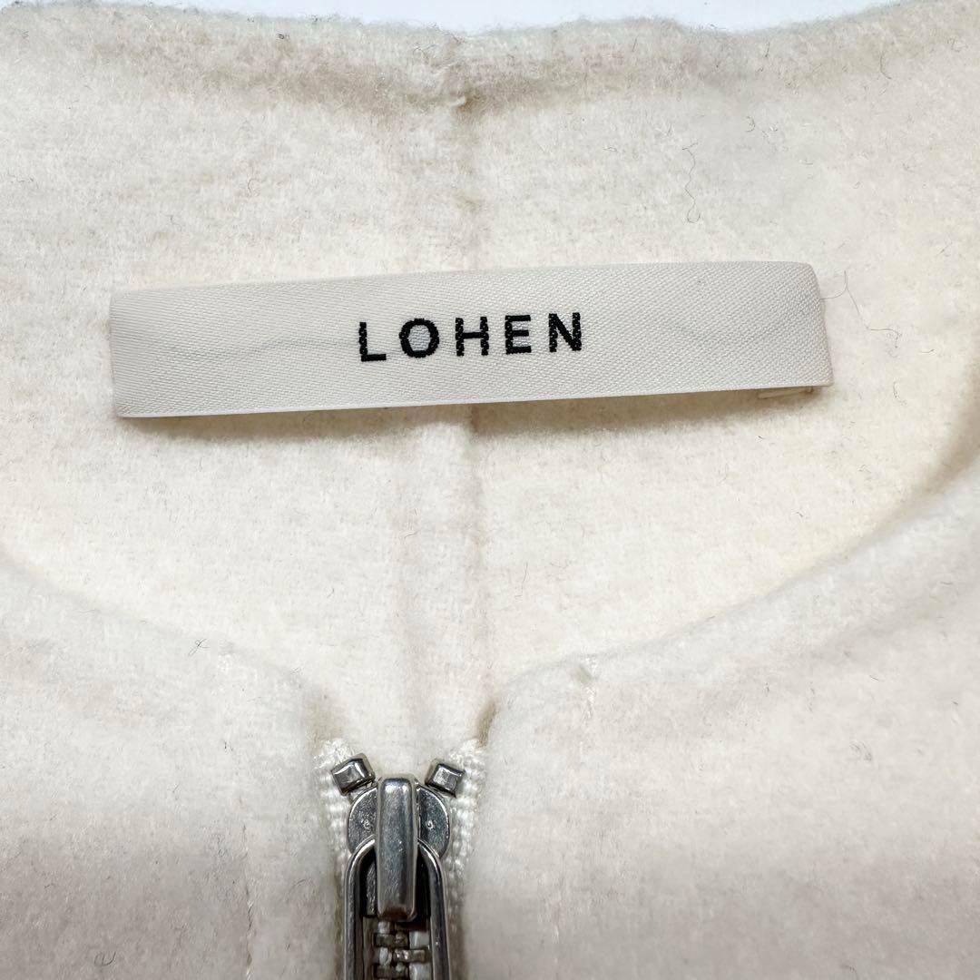 LOHEN ローヘン バックフォルムリバージップブルゾンコート ウール ホワイト