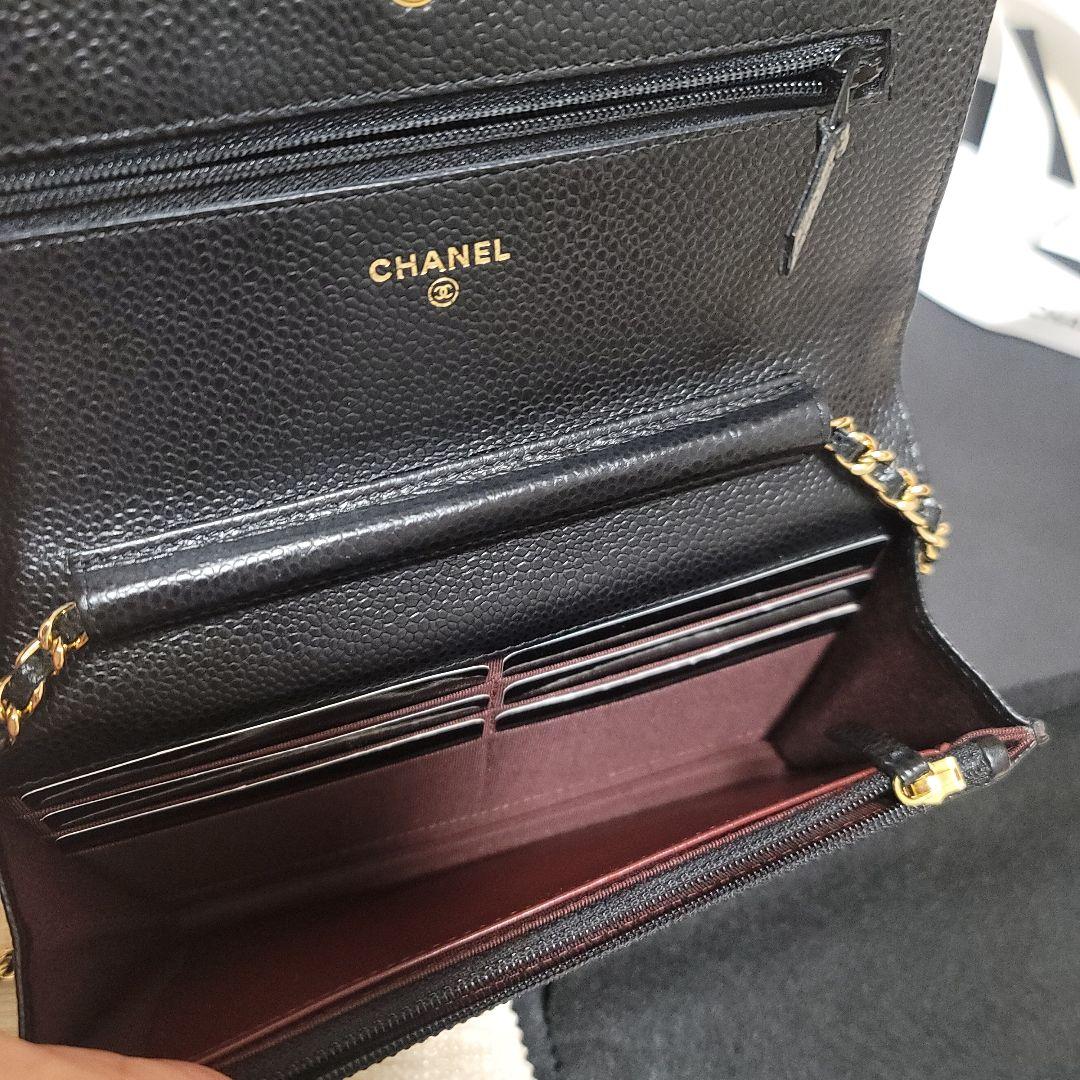CHANEL チェーンウォレット　キャビアスキン　CHANEL