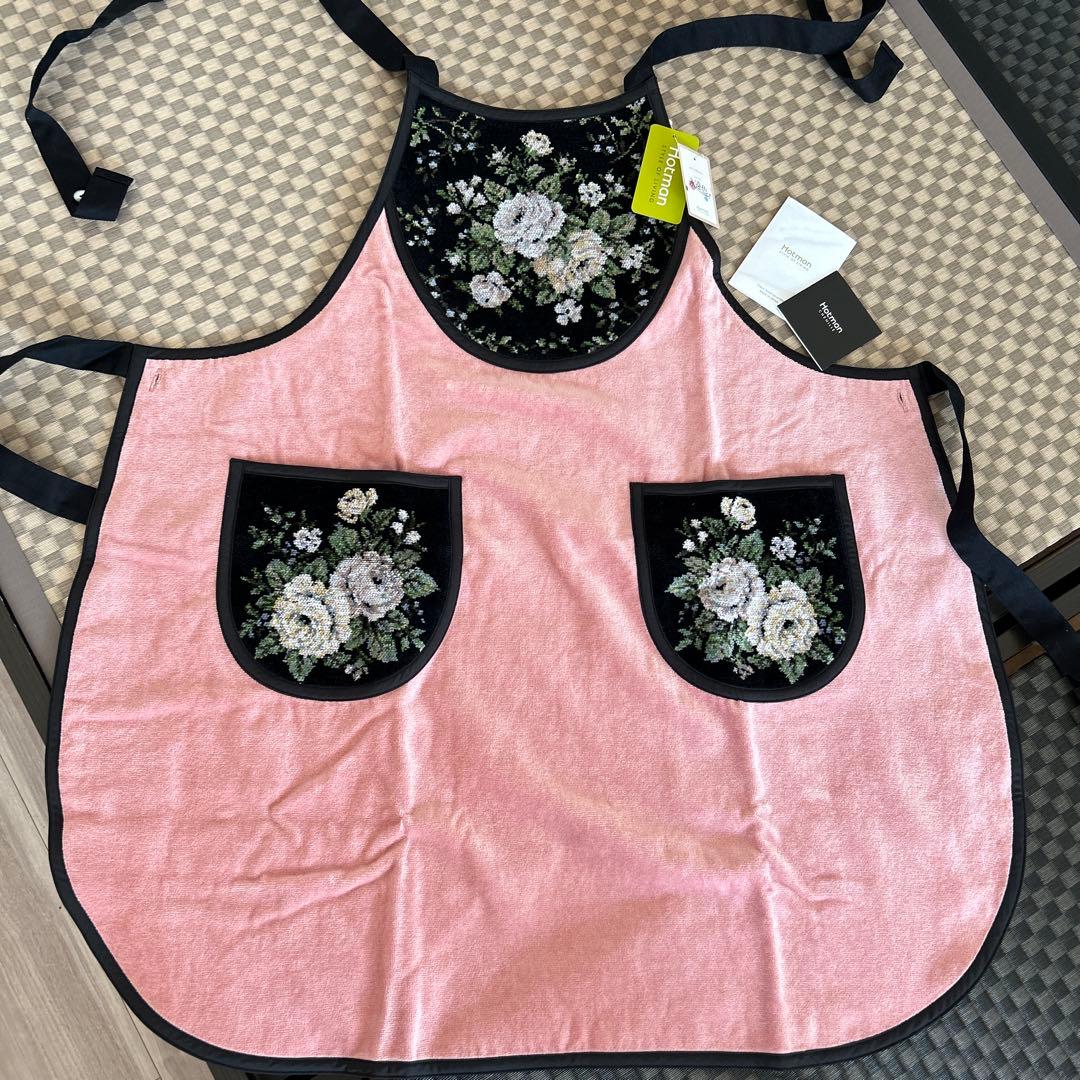 ホットマン　Hotman 花柄刺繍エプロン