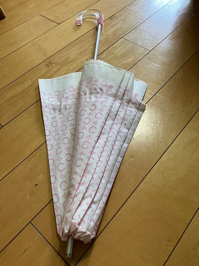セリーヌ　ピンクロゴ　晴雨兼用傘　新品訳あり