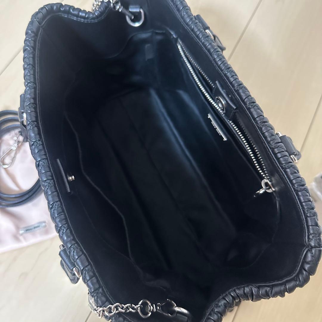 miumiu ナッパ クリスタル トートバッグ ハンドバッグ 財布 マテラッセ