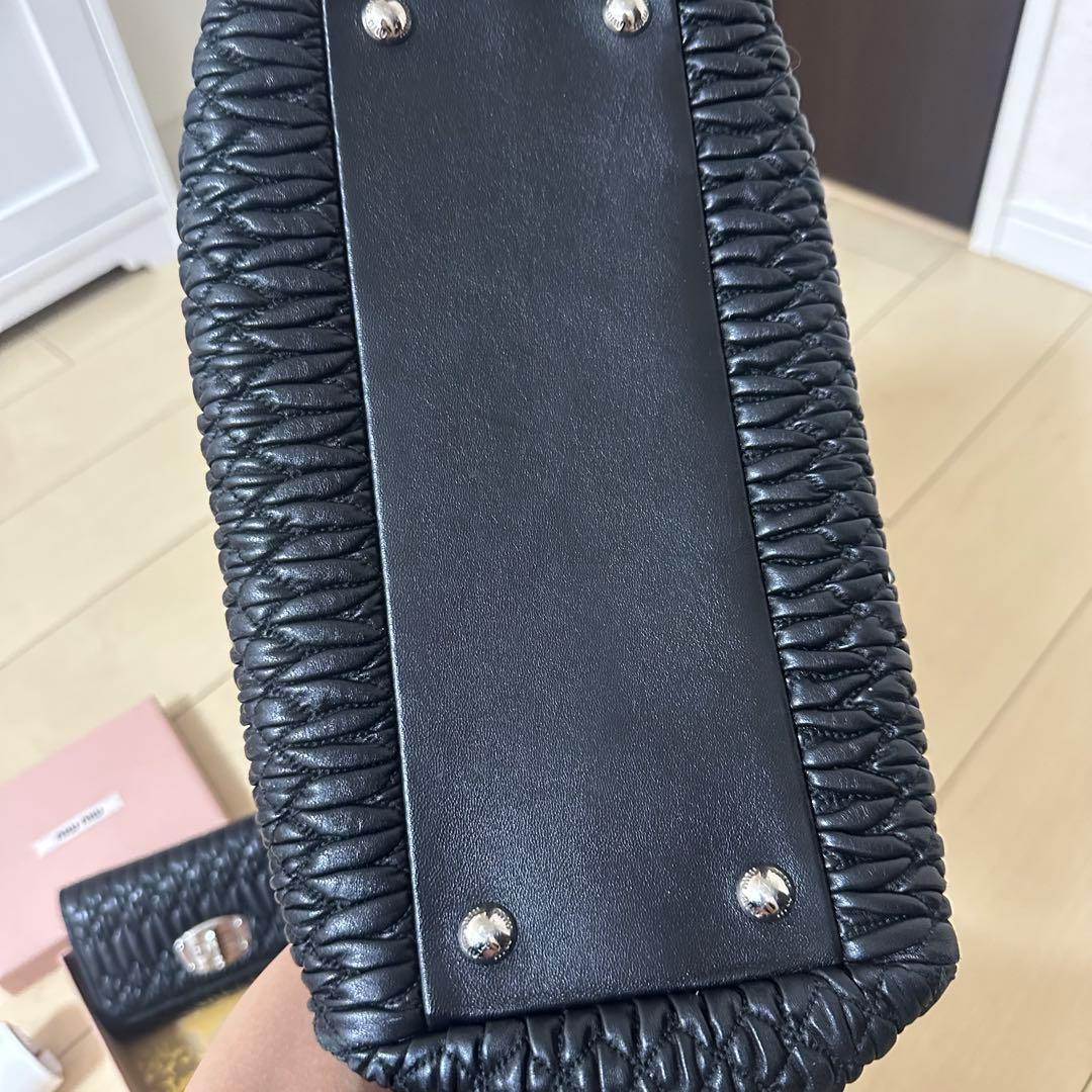 miumiu ナッパ クリスタル トートバッグ ハンドバッグ 財布 マテラッセ