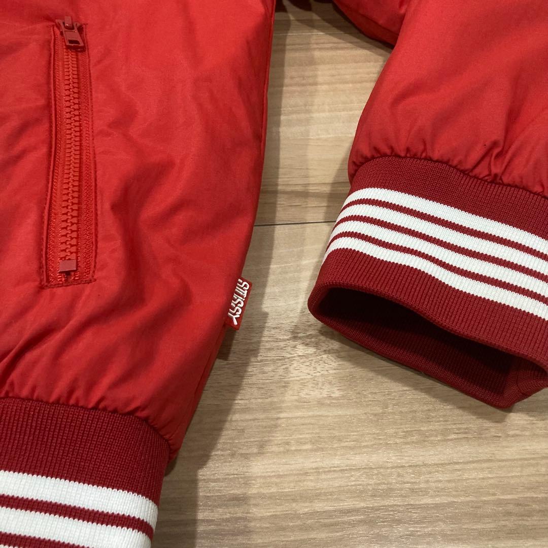 STUSSY ステューシー 中綿ジャケット M レッド 裏フリース