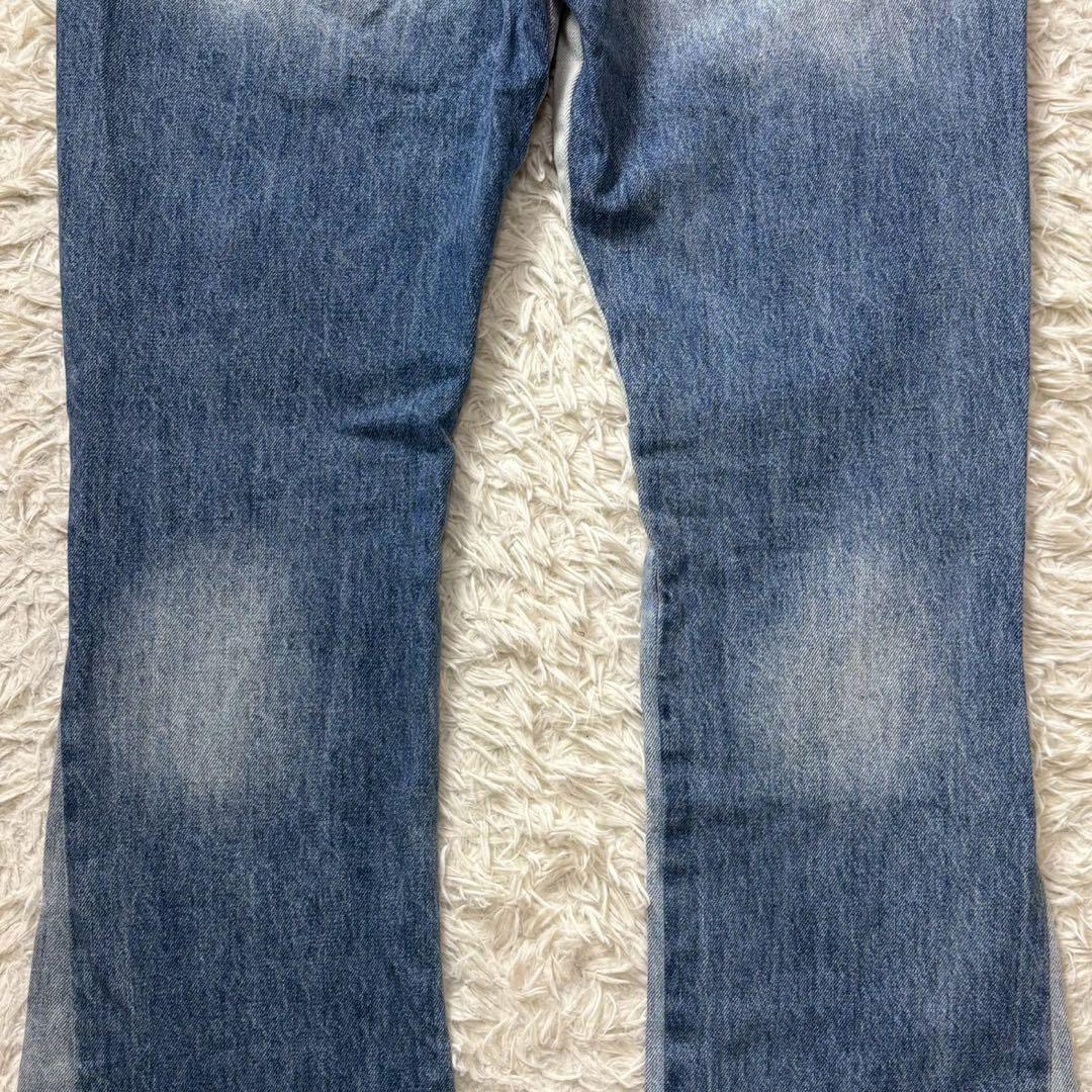 美品　MNML　フレアデニム　カットオフ　切り替え素材　W34
