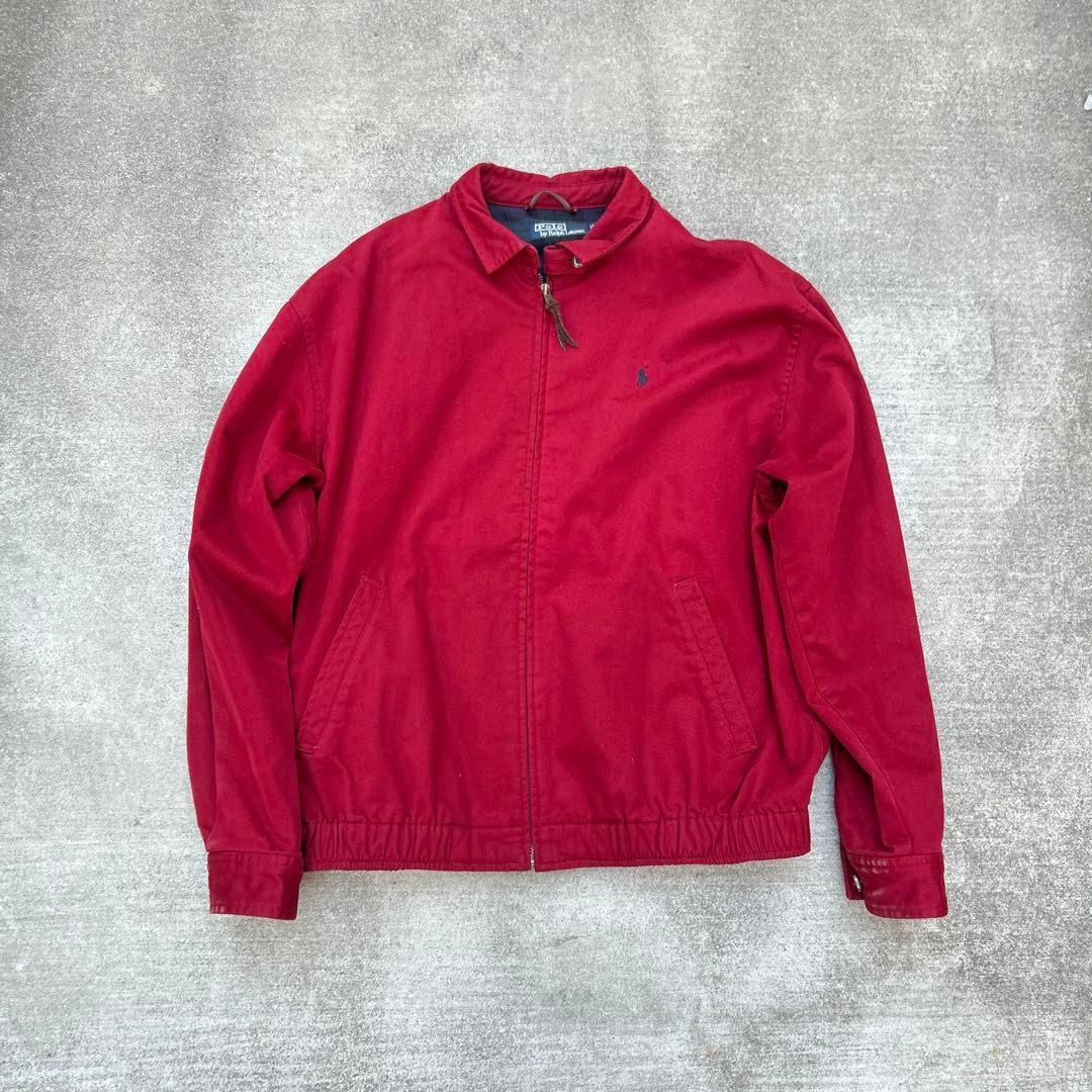 90s POLO RALPH LAUREN スウィングトップ 赤M 短丈