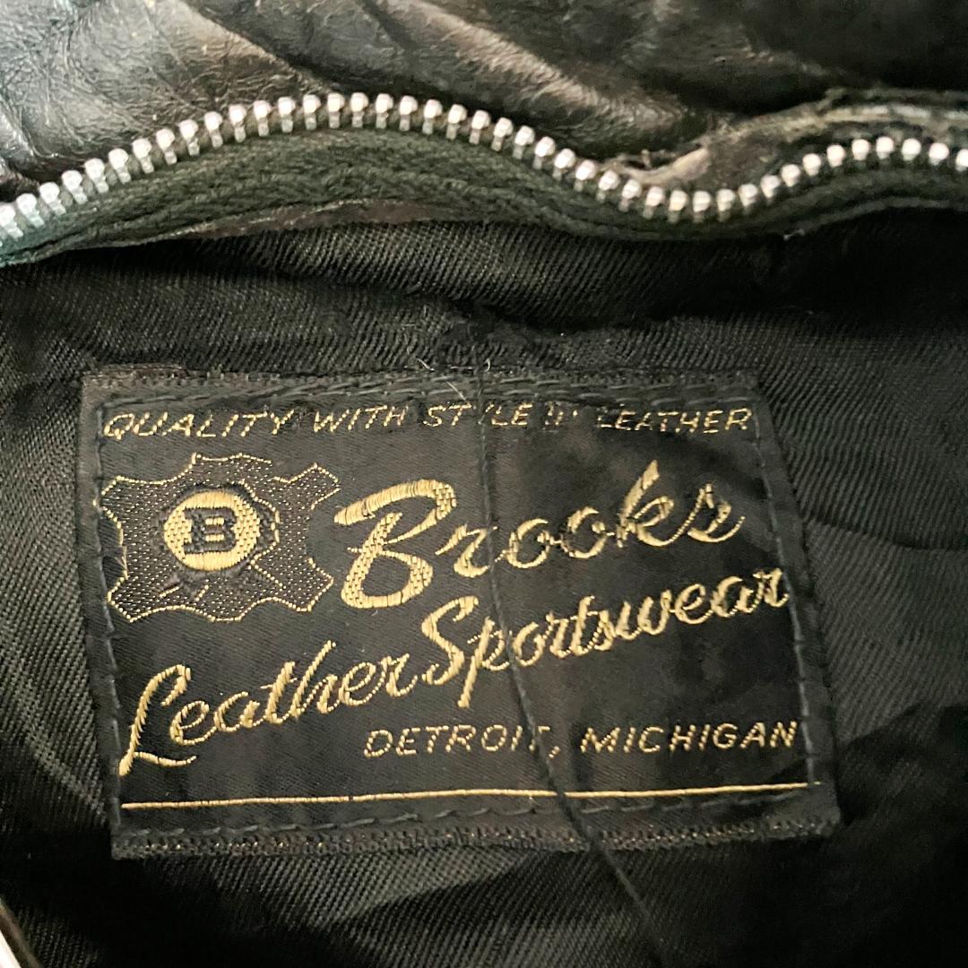 Brooks Leather　ライダースジャケット　レザー　ブラック　シングル