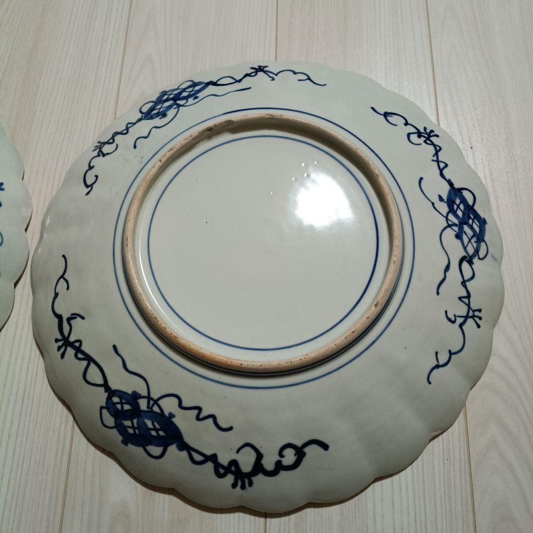 古伊万里 　大皿　飾皿　直径約４０cm　２個セット木箱あり