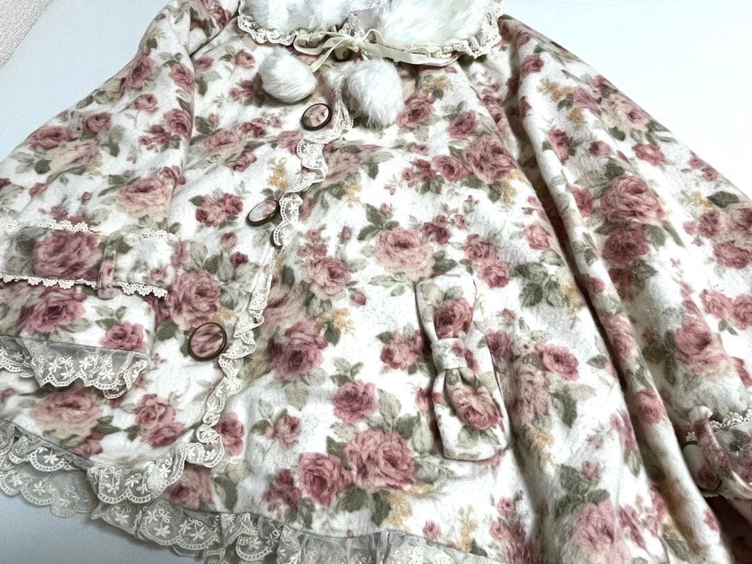 LIZ LISA リズリサ 花柄ポンチョ コート 希少品 平成 オフホワイト
