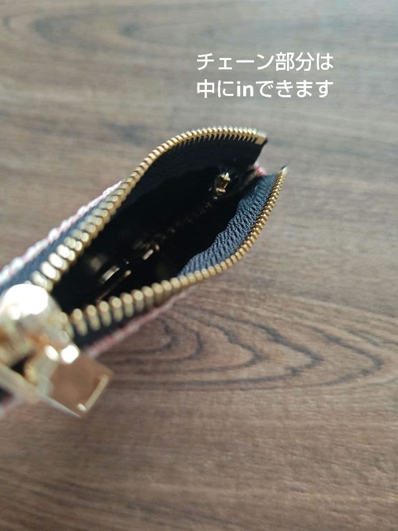 シャネル ツイード ロゴ フック付き 小物入れ キーケース