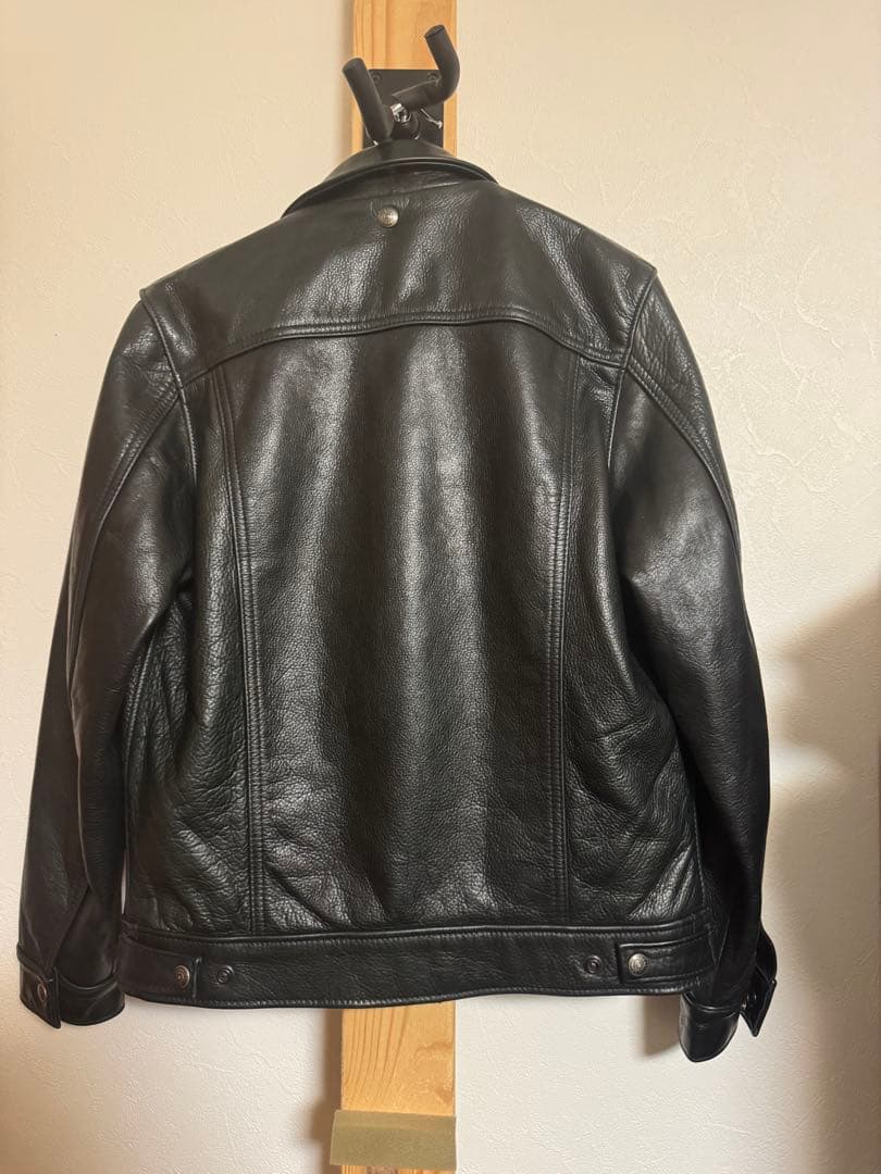 美品【ショット】ESTNATION 別注 レザージャケット 襟ボア付きライダース