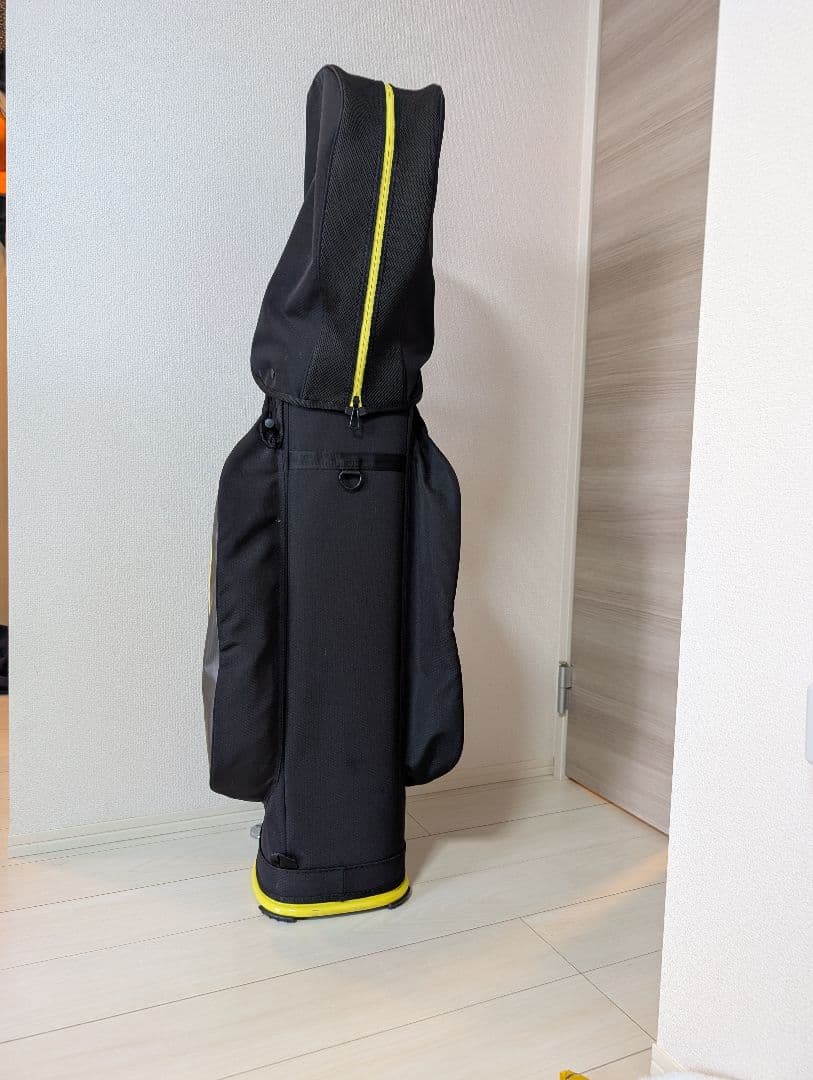 【美品】軽量 adidas キャディバッグ 黒/黄色　9型