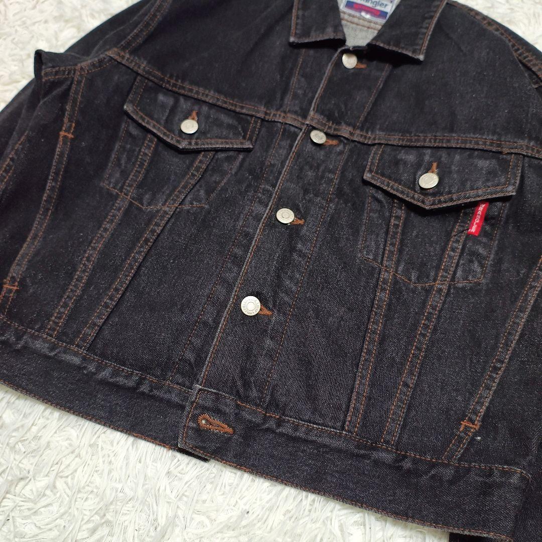 90s Wrangler BLACK DENIM JACKET 日本製 短丈