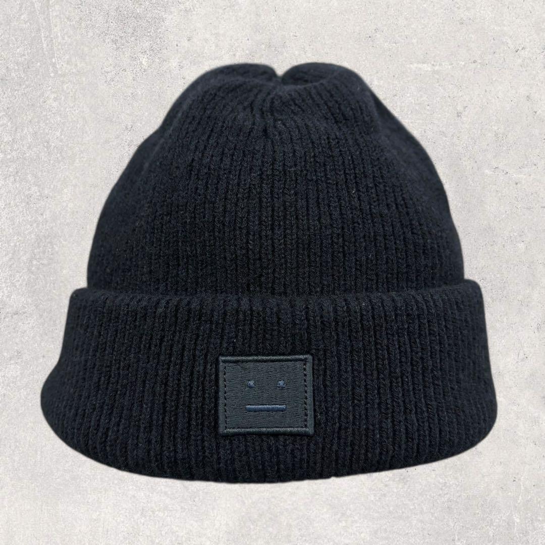 ふにAcne Studios Mini Face ブラック ニット帽