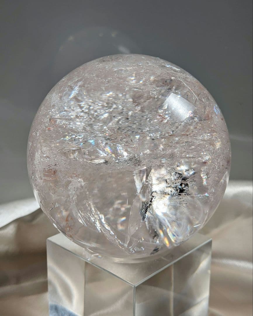 大玉7.9cm❣️最高品質✨️天然石ピンクアゼツライト　スフィア　丸玉【新入荷】