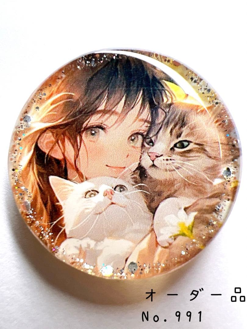 三毛猫のミケ様 レジン ヘアゴム