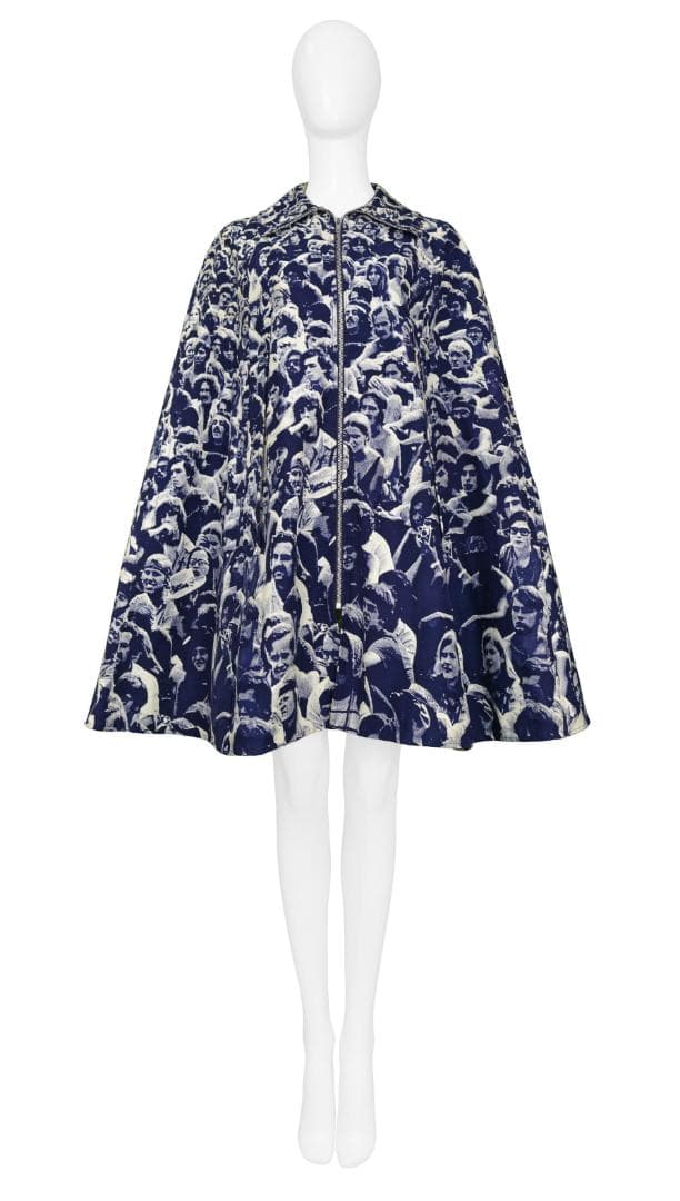 ジャケット・アウター 70s Vintage Woodstock Photo Printed Cape