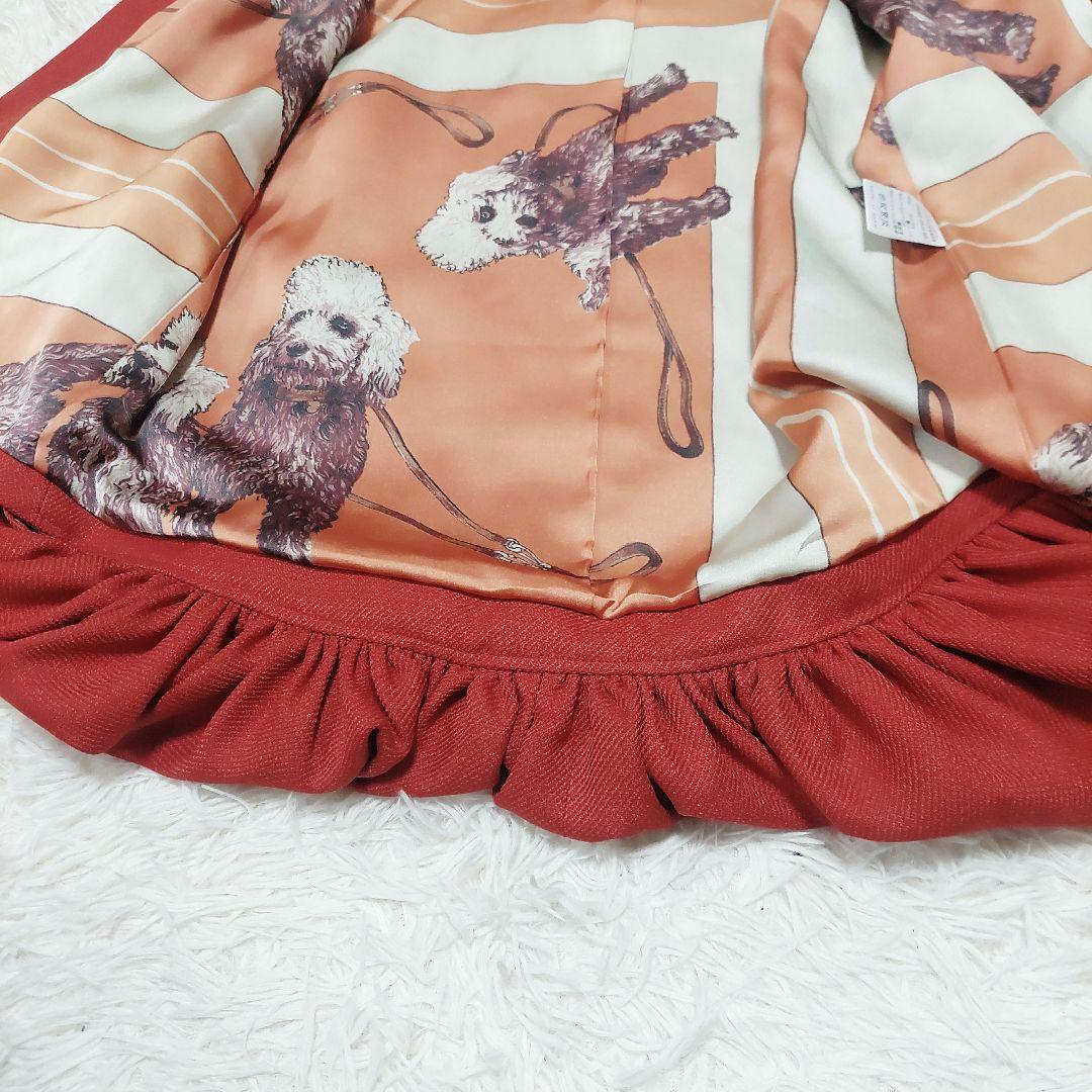美品 希少 あちゃちゅむムチャチャ ケープ コート 犬柄