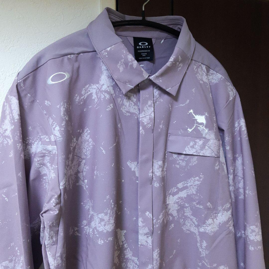 新品　オークリーゴルフ　メンズ　4WAYストレッチシャツ　スカルシリーズ　L