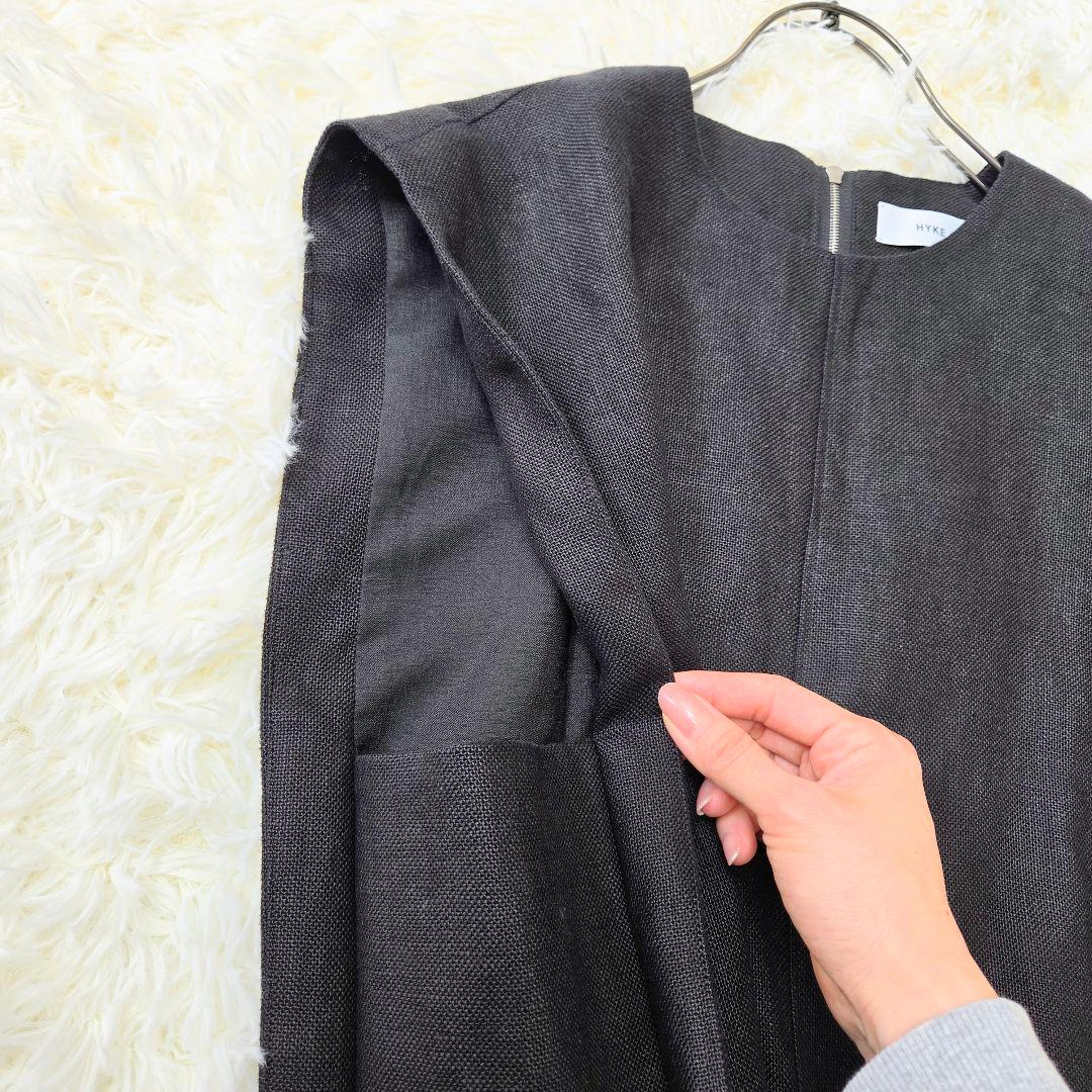 HYKE Linen cropped top クロップド リネン ベスト