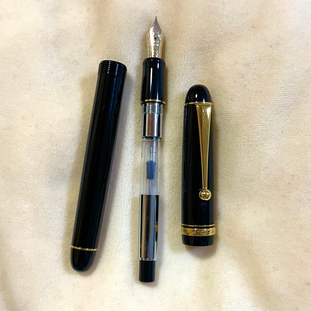 PILOT カスタム74 F（細字）ブラック 純正コンバーター CON‑70 付
