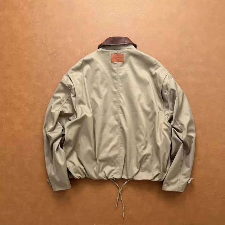 Acne Studios ベージュ ジャンパー・ブルゾン レザー襟付き