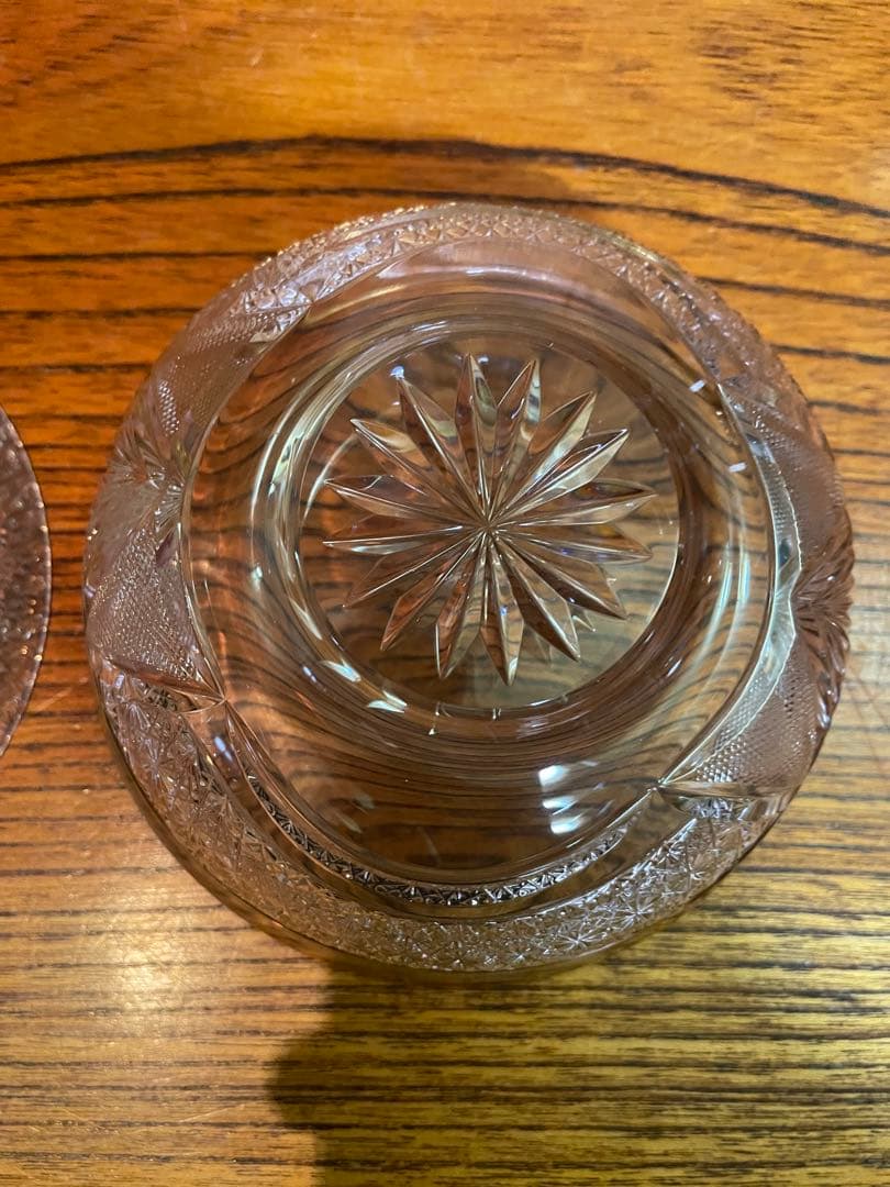 hoyacrystal 煮物椀　金彩　切子　菊繋ぎ柄　ホヤクリスタル×1