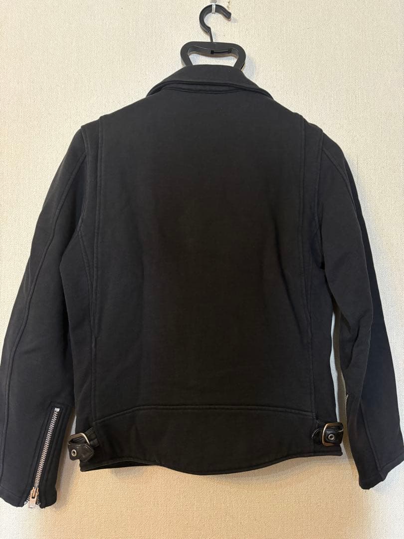 Schott/ショット/スウェットダブルライダースジャケット/size38/黒