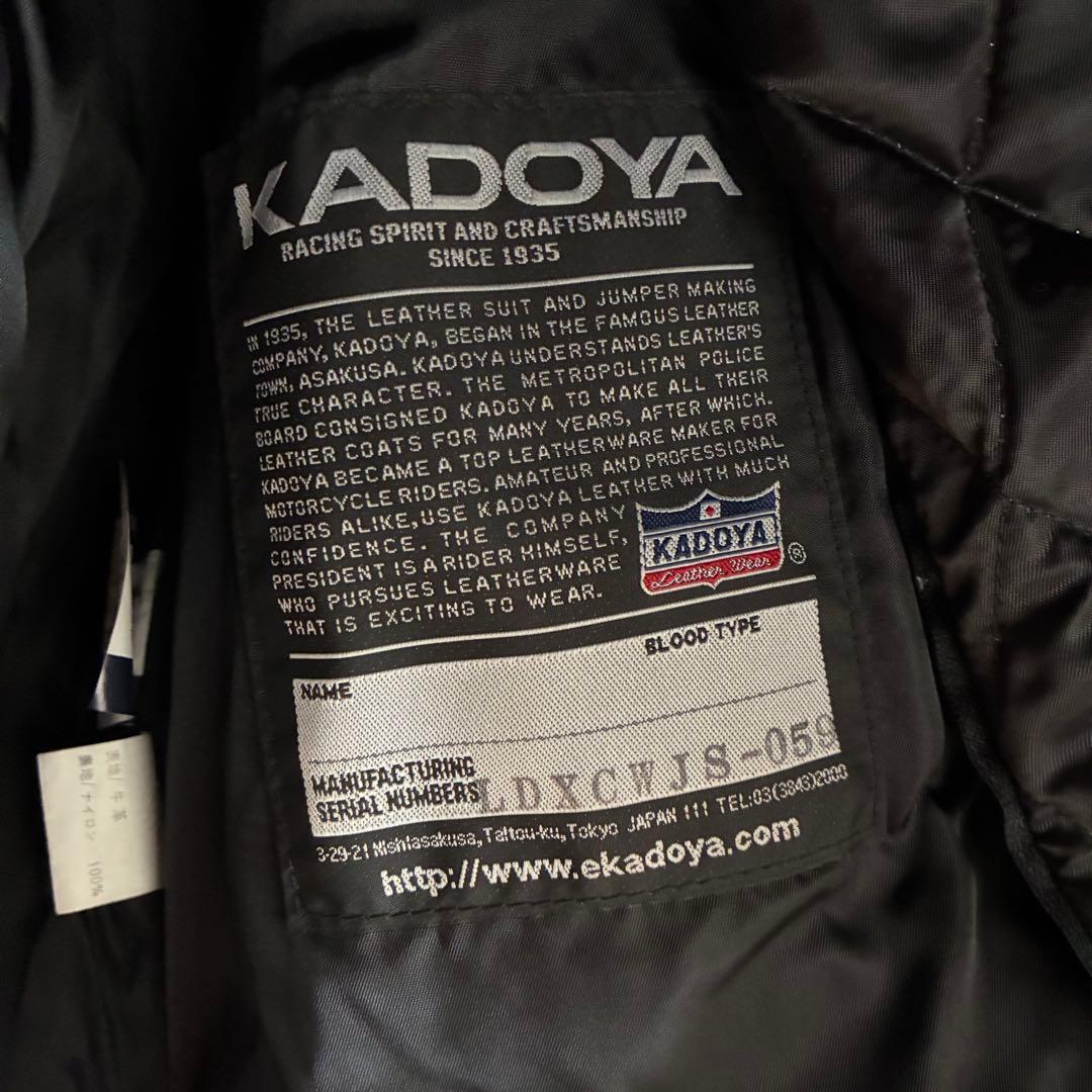 【美品】カドヤ KADOYA 黒 レザー シングルライダースジャケット Lファー