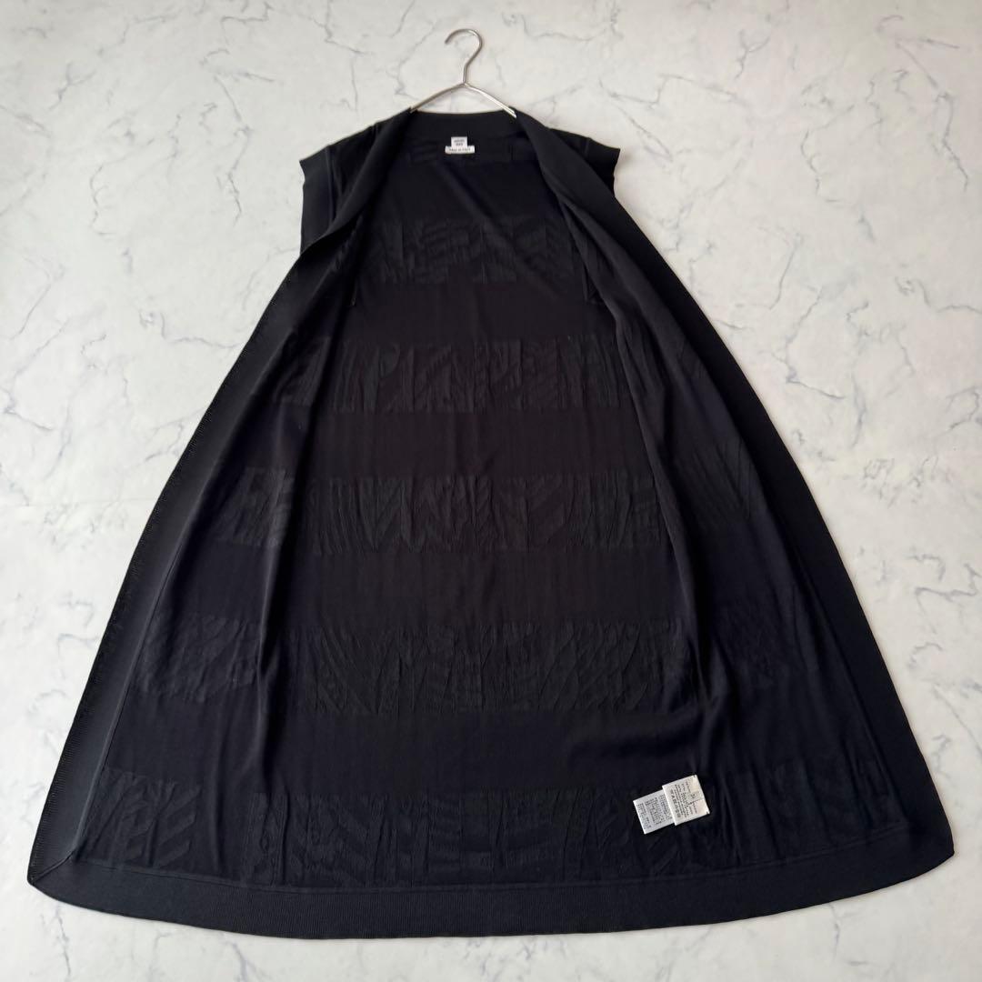 エルメス ロングジレ ロングベスト シルク コットン 現行 羽織 ブラック 34