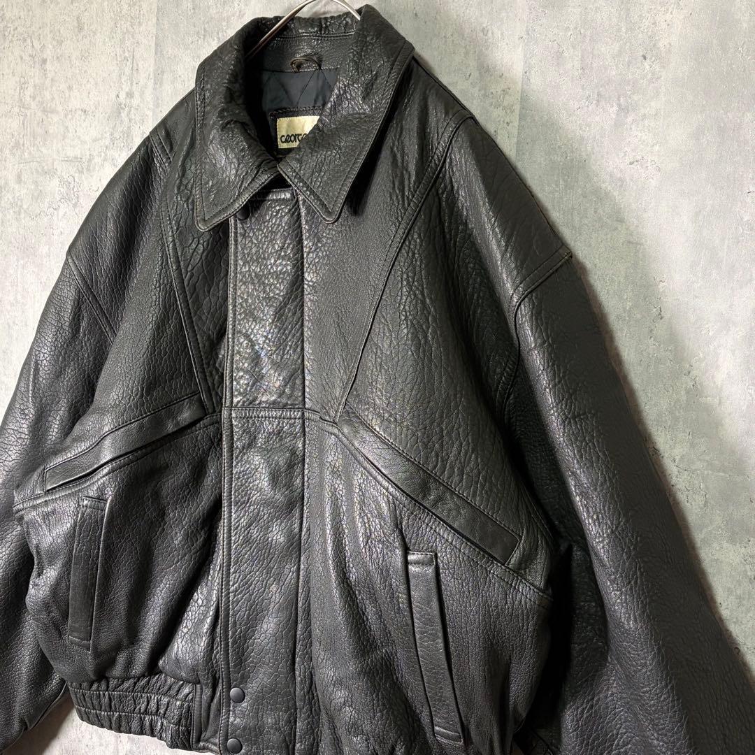 極上 羊革 ラムレザー ボンバージャケット 短丈 黒 本革 肩パッドなし